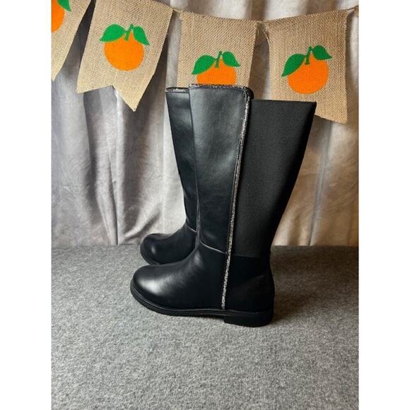 Steve Madden Youth Girls J-Alix Embellished Leather Boots, Black Size 5 - Picture 2 of 8